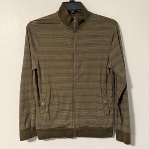 Banana Republic Mens Striped Full Zip‎ Track Jacket Olive Green Size S